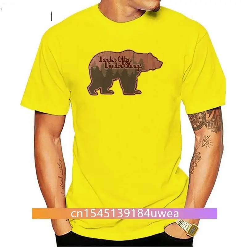 New Discount Men Tees Wanden Bear SILHOUETTE Printed On T-shirts Top Quality Grey Fashion Tshirt On Sale Bets Gift Drop Ship