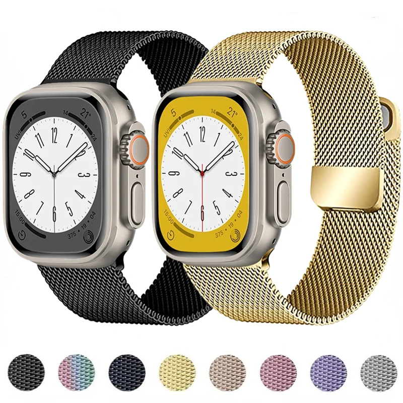

Metal strap For Apple watch Ultra 49mm 8 7 45mm 41mm Smart Watch Breathable Replacement Wristband For 6 5 4 3 SE 44mm 42mm 40mm