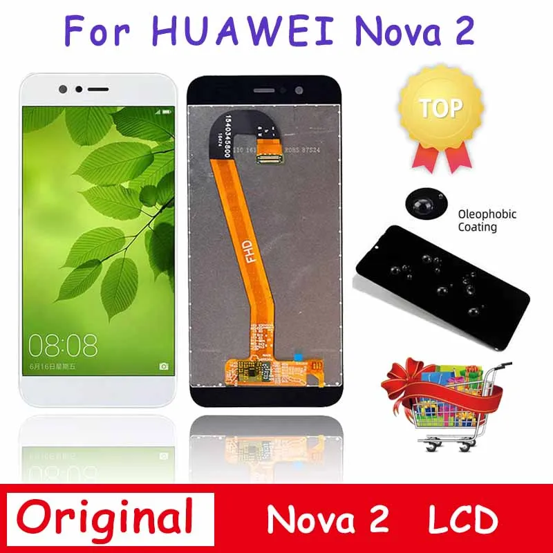 5.0"Original For Huawei Nova 2 Nova2 Lcd Screen Display Touch Digitizer Panel PIC-AL00 PIC-TL00 PIC-LX9 With Frame