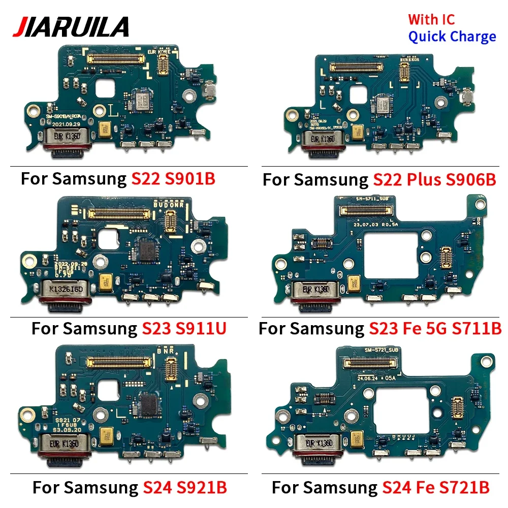 Фото НОВИНКА: Гибкая плата разъема зарядного порта USB (док-станция) для Samsung S24, S23, S22 Plus, Ultra, S21 FE, G990B, S906B, S901B, S908B №2