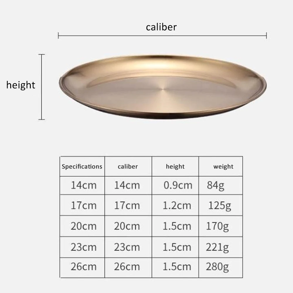 Golden Snack Plate Dishes For Serving Stainless Steel Kitchen Storage Tray Metal Fruit Dessert Jewelry Display | Дом и сад