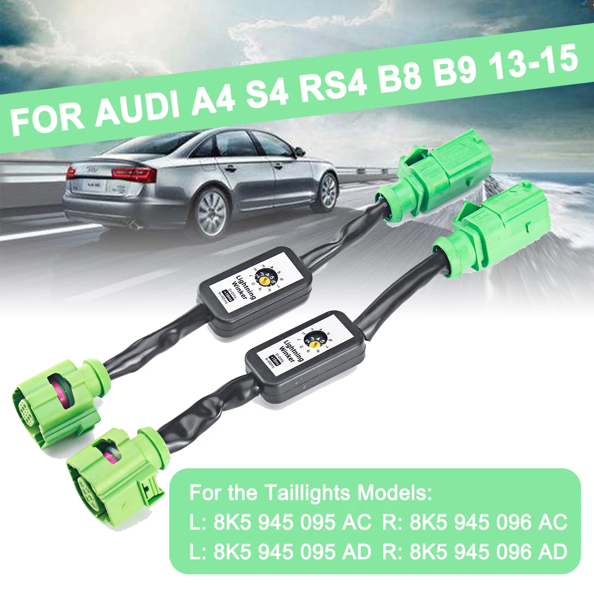 

For Audi A3 8V,A4 S4 RS4 B8 B9,A5 S5 RS5,A6 S6 RS6 4G C7 Sedan,A8 Dynamic Turn Signal Indicator LED Taillight Add-on Module Wire