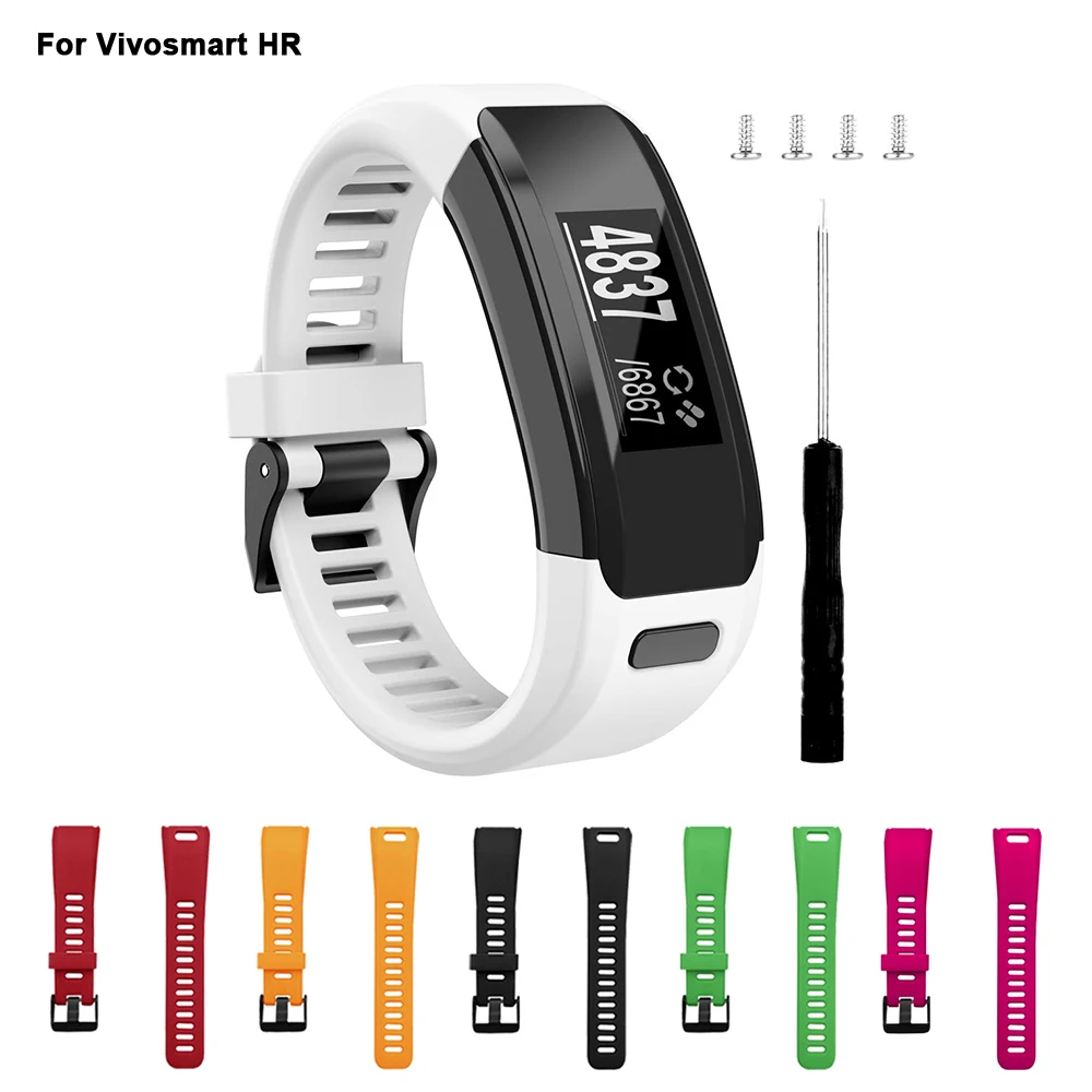 

Ремешок совместимый с Garmin Vivosmart HR с металлической пряжкой, фитнес-браслет для Garmin Vivosmart Hr, сменный браслет для мужчин и женщин