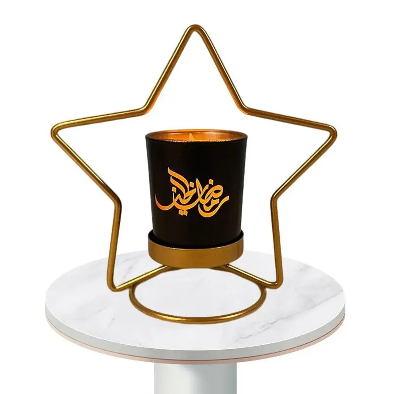 Vintage Candlestick Metal Sun Moon Star Candlestick Eid Decor For Bedroom Living Room Desktop Fireplace