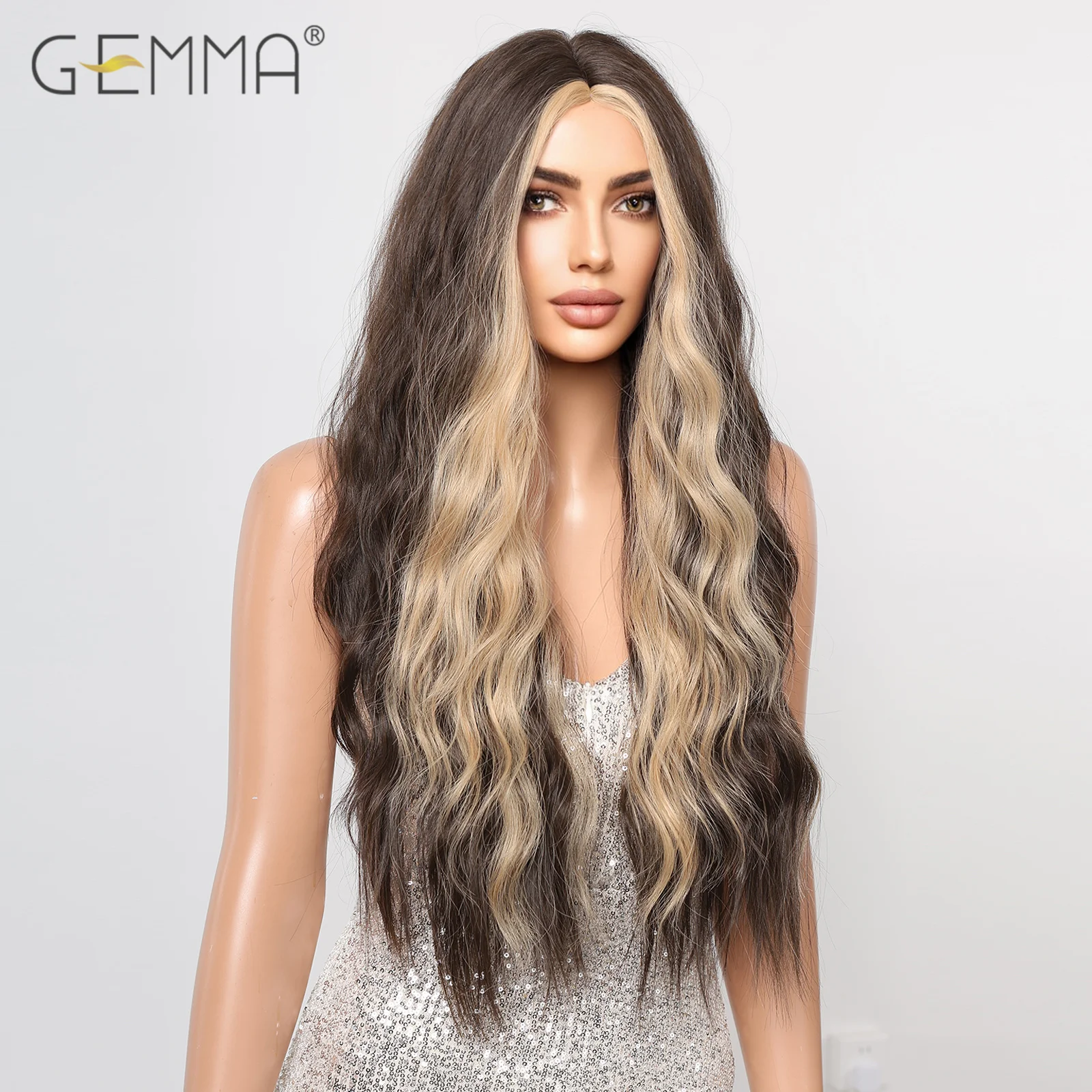 Синтетический парик для косплея GEMMA светлый цвет темно-коричневый длинный