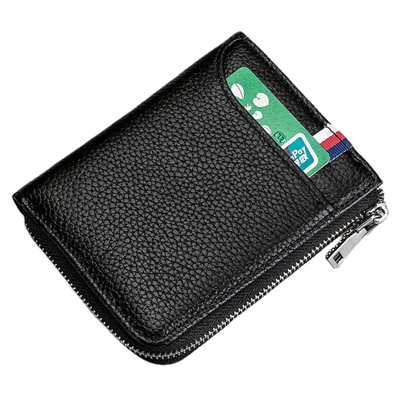 

Новые кошельки из натуральной кожи с рчид-блокировкой для мужчин, визитница для кредитных карт, чехол для удостоверения личности, кошелек н...