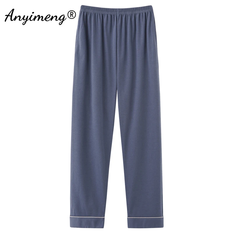 

Sleepwear Pajama Pants for Men Big Size 3xl 4xlj Lounge Wear Solid Color Elastic Waist Cotton Sleep Bottoms Big Size Bottoms New