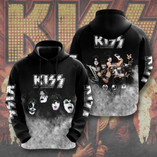 Rock Band Kiss Hoodies 3D Printing Men Women Hip Hop Oversized Pullover Hooded Sweatshirts Fashion Streetwear Man Tops Clothes