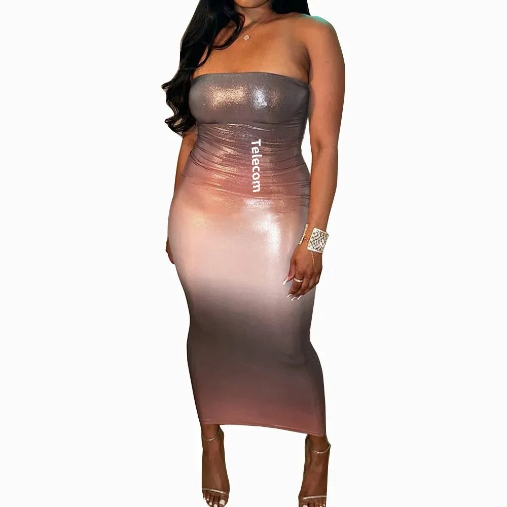 Новое поступление лета 2024 платье без рукавов с открытой спиной и градиентом