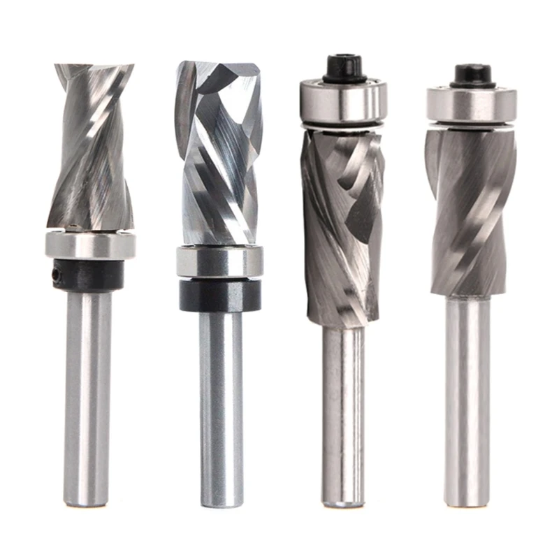 

Upgraded 1/4 Inch Shank Top Bearing Spiral Pattern/Plunge Flush Trim Router Bit for wood Flush Trimming Up & Down- Cut