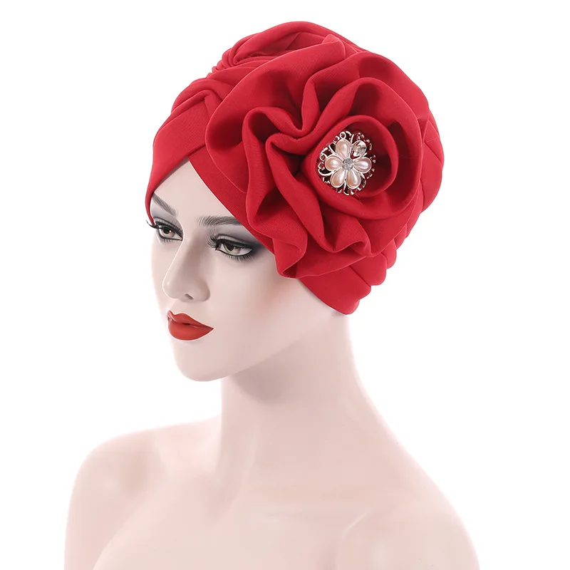 

Women Turbans and Head Wraps,Skull-Caps,African Turban Flower Knot Pre-Tied Bonnet Beanie Cap for Women Chemo Treatments Hats