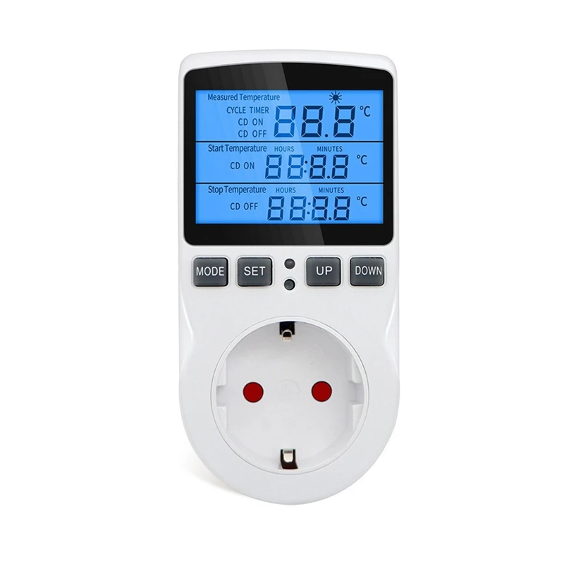 

Digital Temperature Controller 24 Hour Cyclic Kitchen Timer Outlet Programmable Timing Socket EU Plug