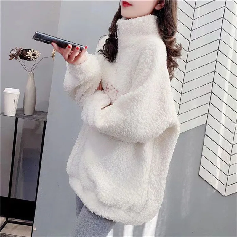 Плюшевая и толстая искусственная кожа для женщин ins2024 новая осенне-зимняя