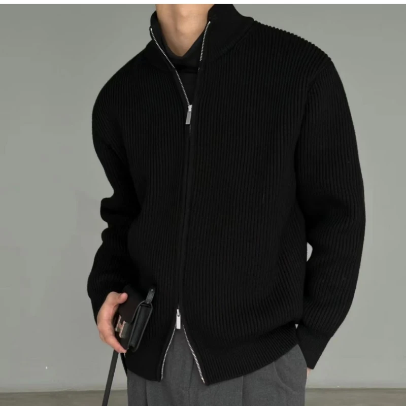 

MM6 margiela style spring and fall Pullover Turtleneck Wool Jacket men Knitted Casual Clothing women Unisex Zipper Cardigan y2k