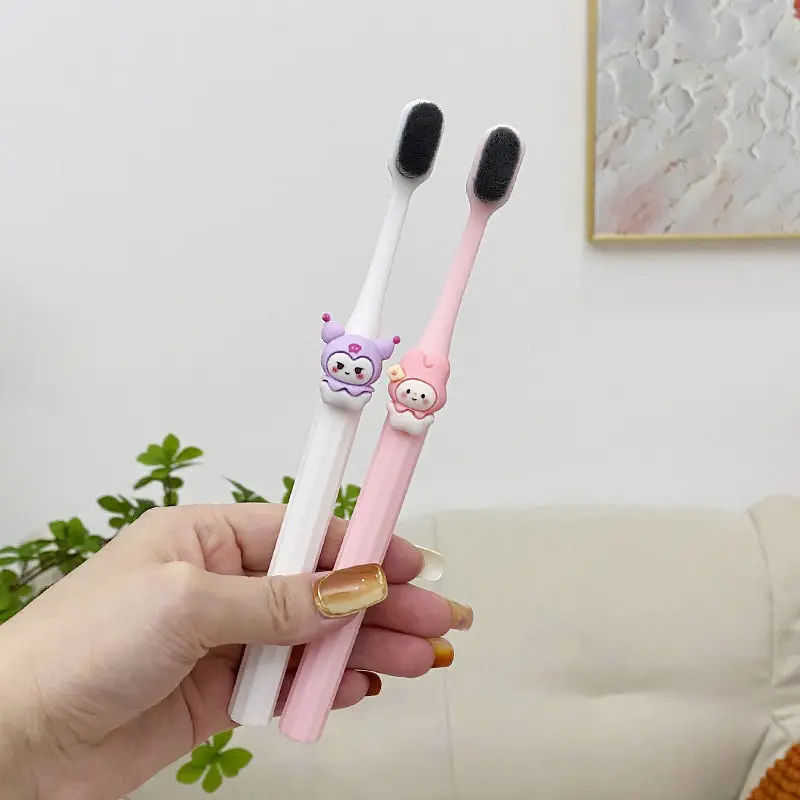 

Sanrio Kawaii Kuromi Cinnamoroll Mymelody Purin Hellokitty мягкие волосы милые взрослые бриллиантовые супер мягкие зубные щетки