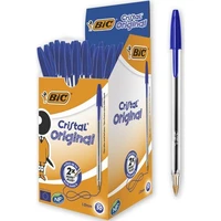 50 adet blue crystal blue ballpoint pen 50pcs office stationery box top quality world school supplies ballpoint pen