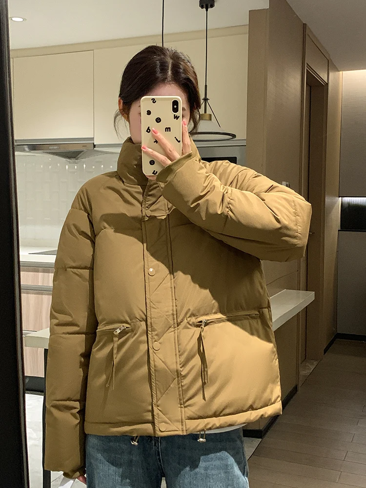 Vielleicht 2023 Autumn Winter Women Parkas Jackets Stand Collar Casual Thick Warm Female Outwear Short Streetwear Windproof Coat