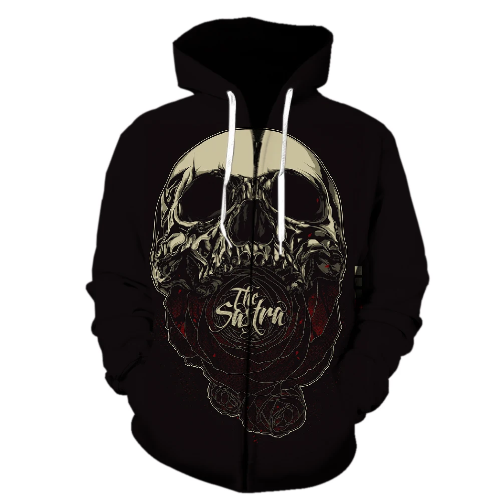 

Diablo Style Skull Men's Zipper Hoodie Cool 3D Printed Streetwear Hip Hop Harajuku Unisex Oversized Funny Tops Sweatshirts Teens