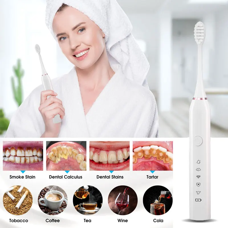 Smart Sonic Electric Toothbrush Ultrasound IPX7 Waterproof Rechargeable Tooth Brush 5 Mode Smart Time Whitener Teethbrush enlarge