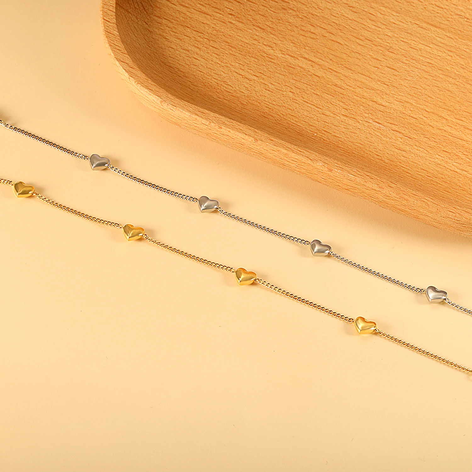 Роскошные крошечные мини-браслеты с подвесками в форме сердца для женщин и