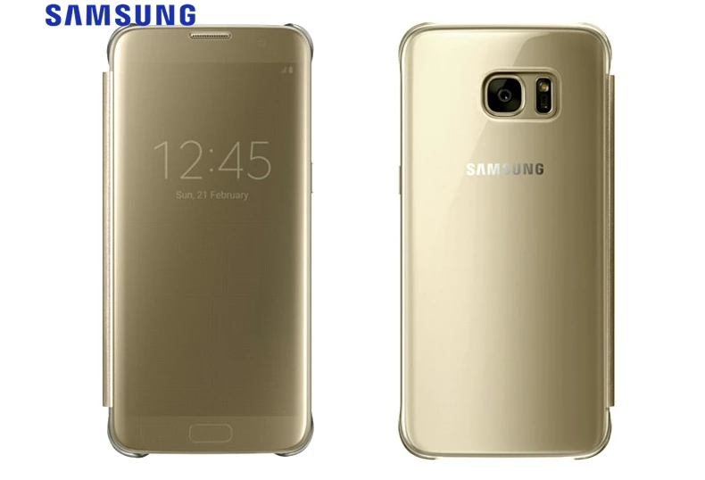 Cena Oryginalny Samsung Inteligentne Etui Z Klapką Do SAMSUNG Galaxy S7 G9300 S7 Krawędzi G9350 EF-ZG930 Inteligentny Widok Przypadku