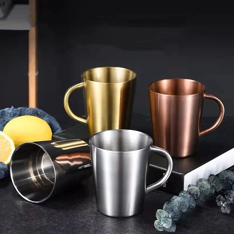 

Stainless Steel Double Insulated Office Mug Milk Coffee Drinking Cup Household Beer Mug with Handle