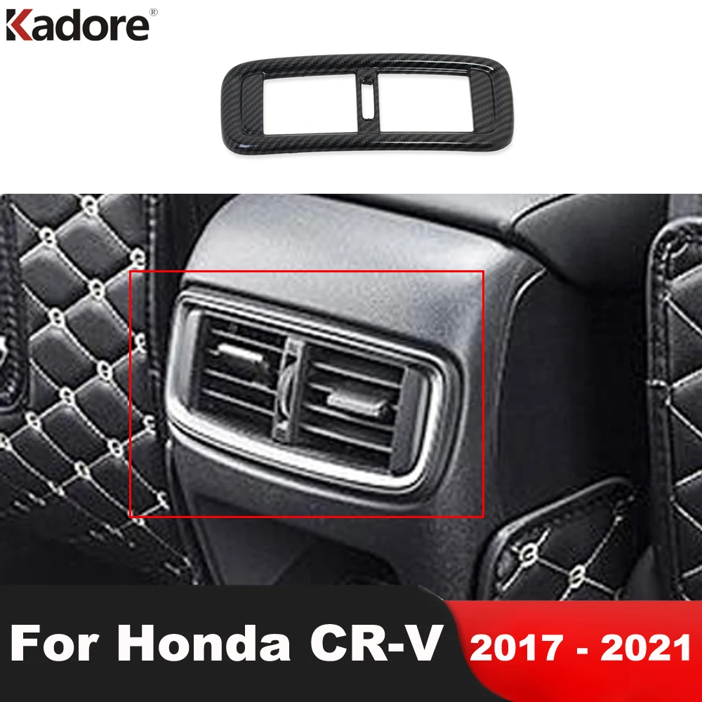 

Автомобильный подлокотник, Задняя Крышка вентиляционного отверстия, отделка для Honda CRV CR-V 2017 2018 2019 2020 2021, карбоновые аксессуары для внутренн...