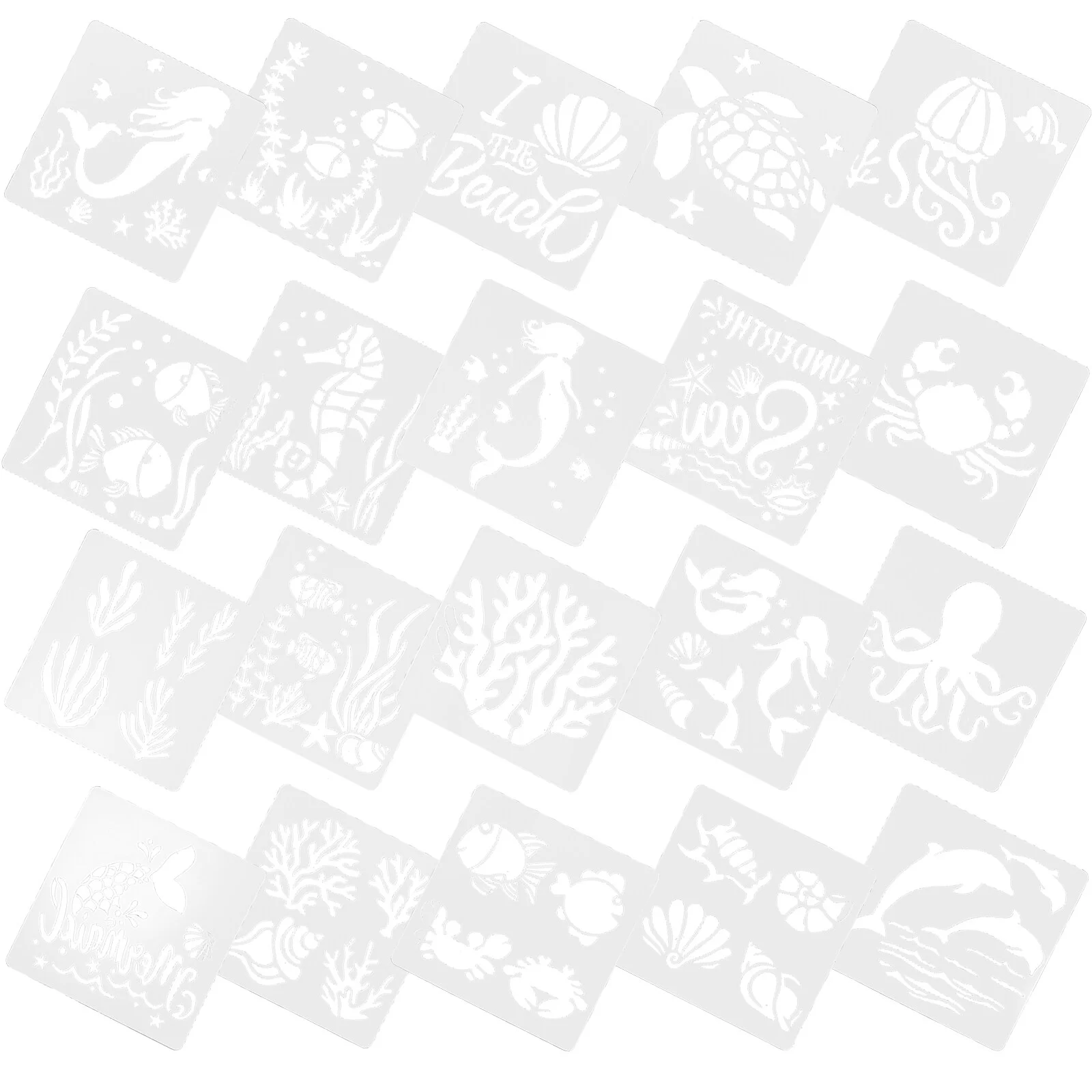 

Drawing Tool Wall Stencils Painting Large Pattern Animals Sea Creatures Reusable Templates Wood