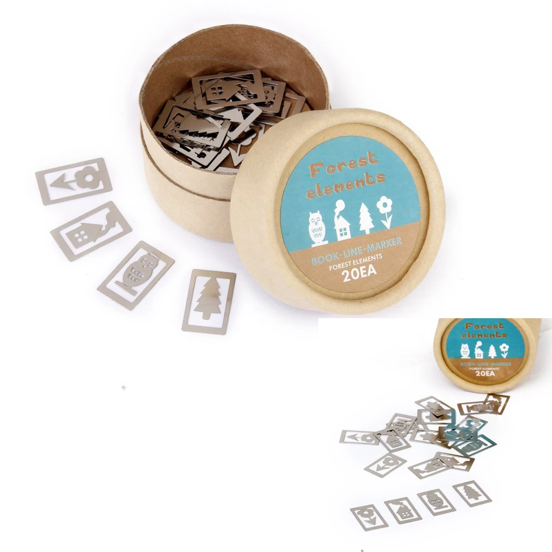 

20 шт. закладки в металле, 4 разных стиля, цветок, сосна и сова