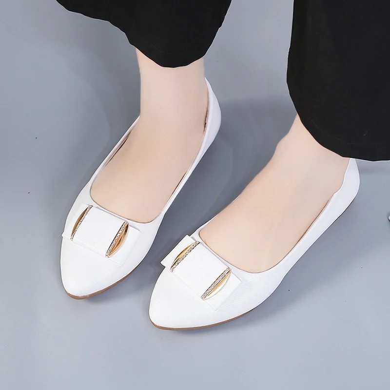 

Женские туфли 2023, осенние высококачественные туфли без шнуровки, с острым носком, на плоской подошве, Женские однотонные повседневные туфли на плоской подошве