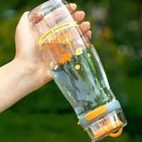 500ml cute plastic water bottle for girl portable cup outdoor sports juice cup kitchen drinkware couple mug wholesale items