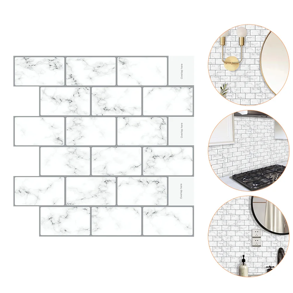 

Tile Backsplash Tiles Decals Stickers Stick Bathroom 3D Marble Adhesive Peel Stairs Decorative Sticker Staircase Kitchen Wall