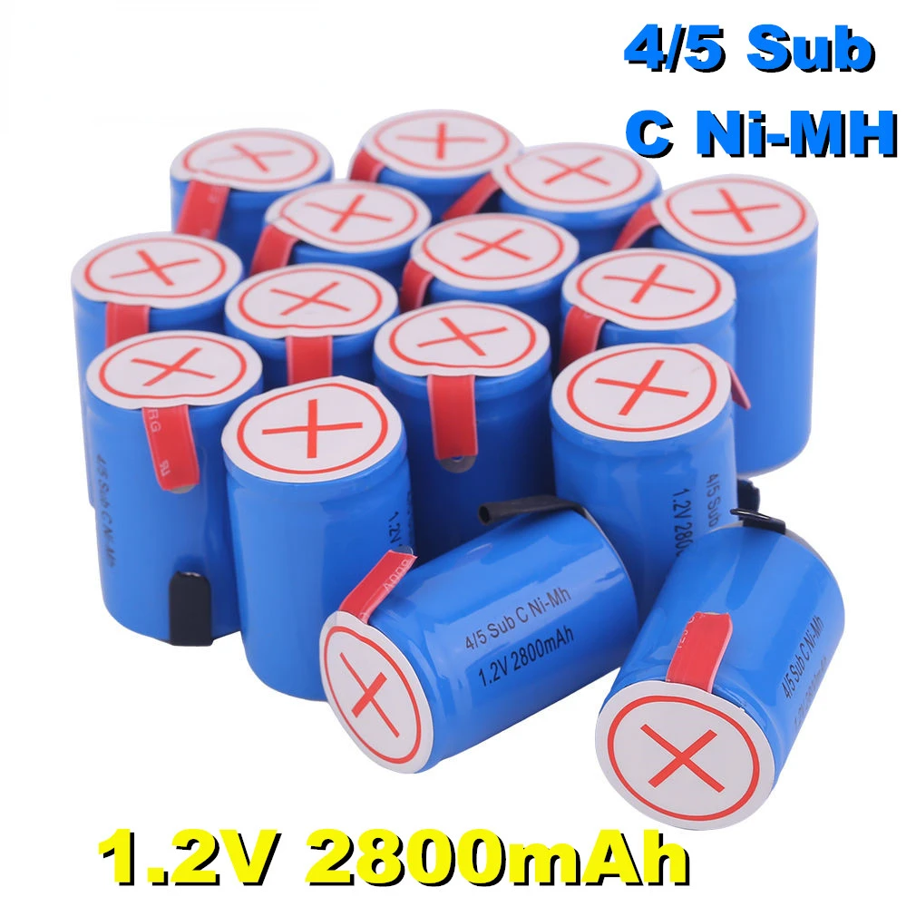 

Качественный литий-ионный аккумулятор 4/5SC SC Sub C Li-Po, литиевый аккумулятор с высокой разрядкой, 1,2 в, 2800 мАч, перезаряжаемые никель-металлогидр...