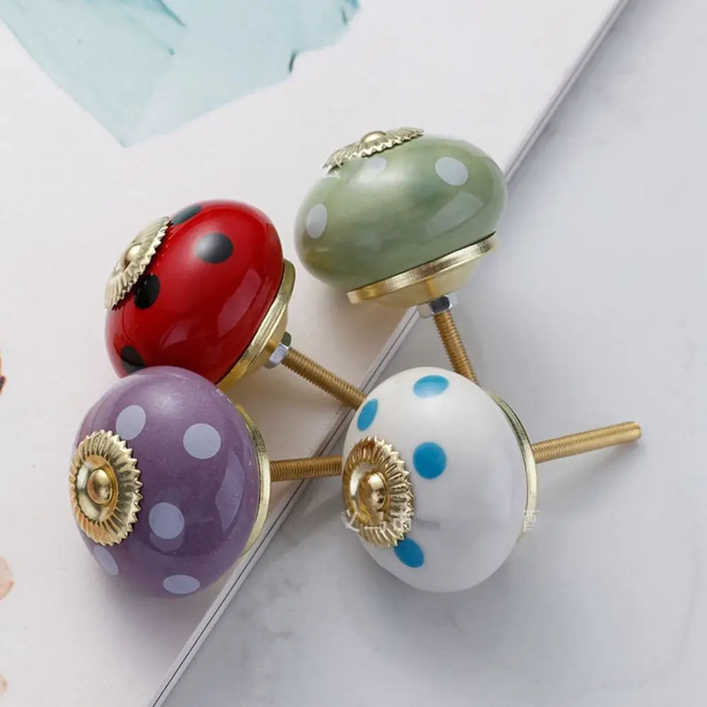 

Round Painted Ceramic Kitchen Bedroom Furniture Box door handles Furniture Hardware Cabinet Knobs Pull Handle
