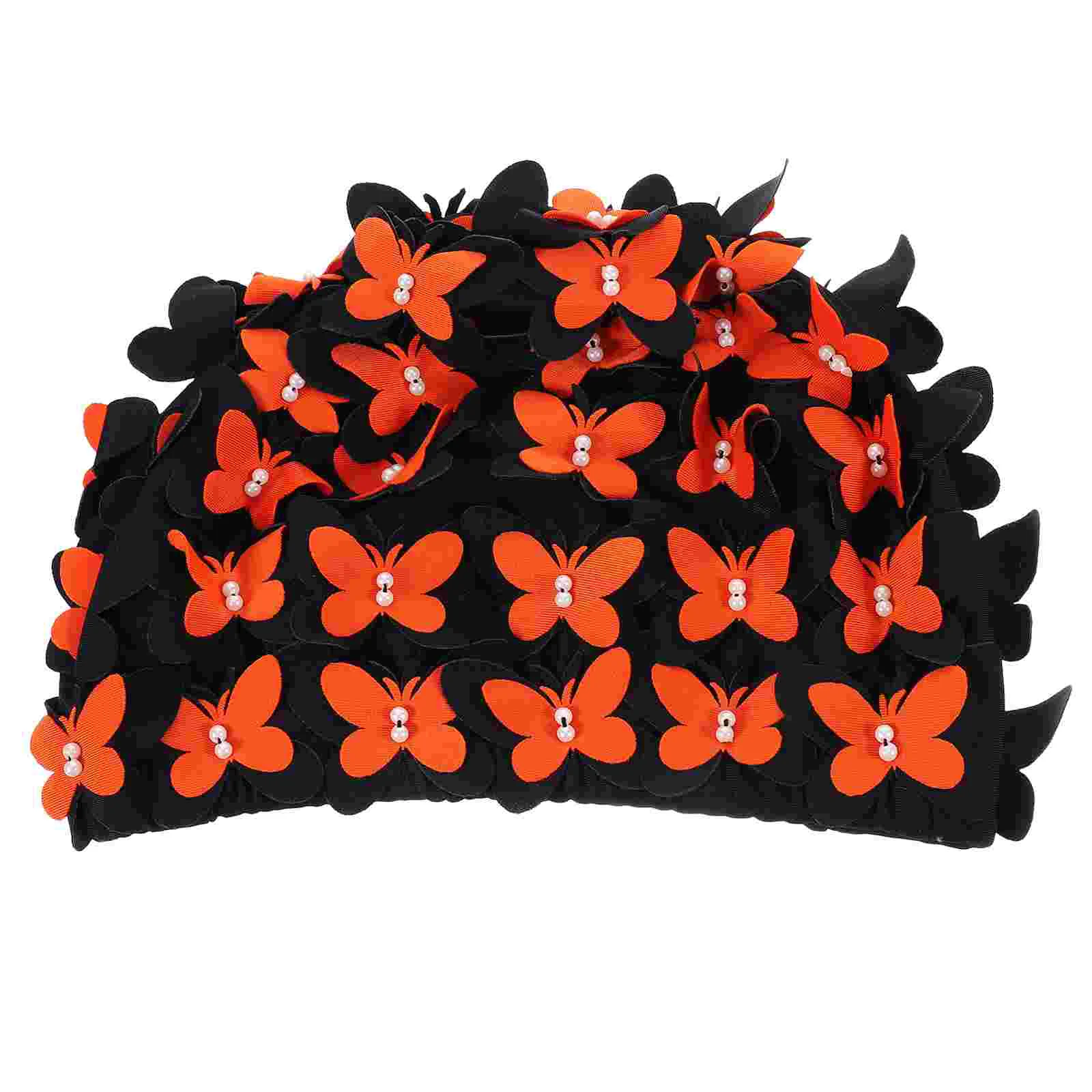 

Butterfly Swim Cap Swimming Short Hair Hat Long Caps Women Three-dimensional Decorative