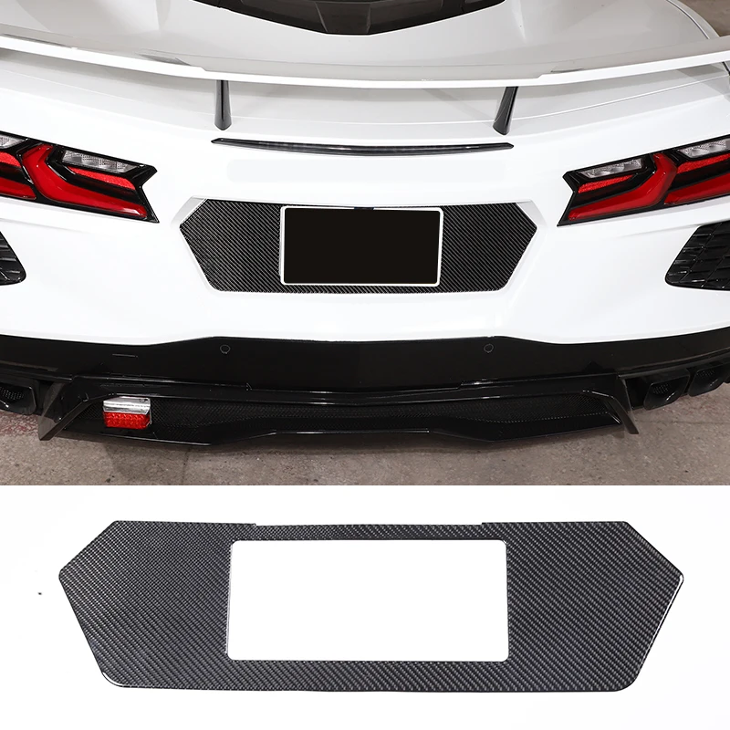 

For Chevrolet Corvette C8 Z51 Z06 2020-2023 Rear License Plate Frame Panel Decorative Sticker Carbon Fiber Exterior Accessories