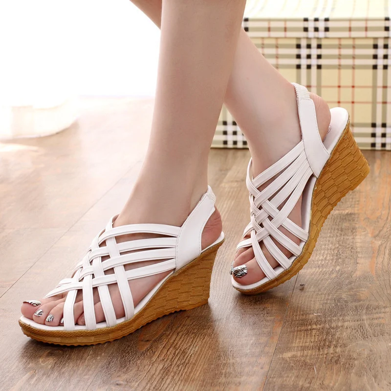 

Women Sandals Wedges Summer Casula Women Shoes Peep Toe Slip On Women Summer Sandals Fashion Party Mujer Platform Ladies Shoes