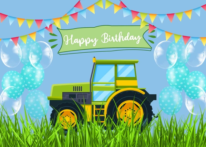 Фон для дня рождения на тематике здания виниловый материал черные и желтые