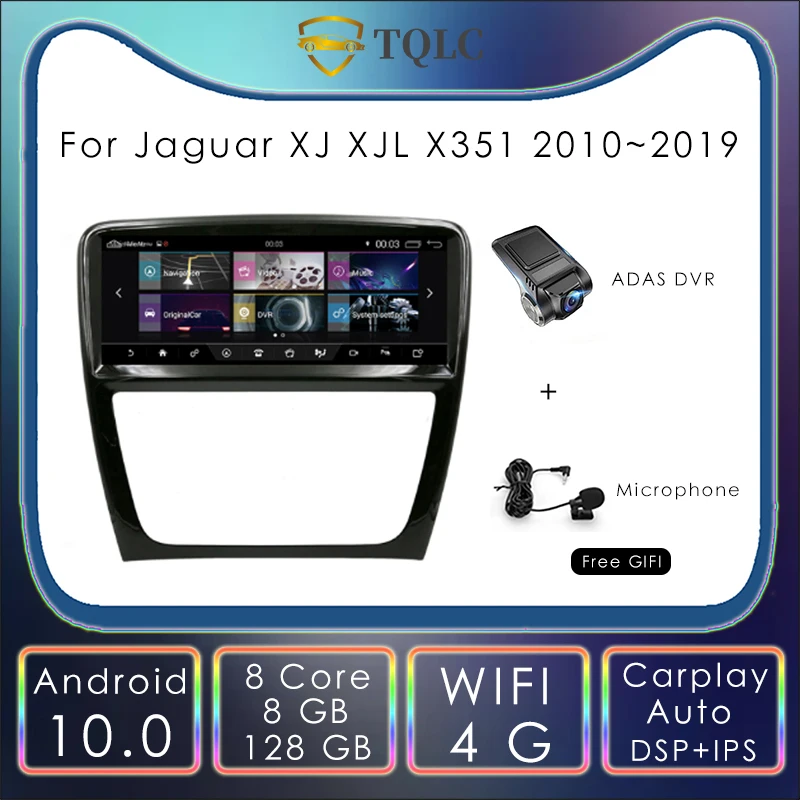 

8+128G Android 10.0 Car Radio For Jaguar XJ XJL X351 2010~2019 Stereo Multimedia Player For 4G WIFI DSP GPS Carplay Navigation
