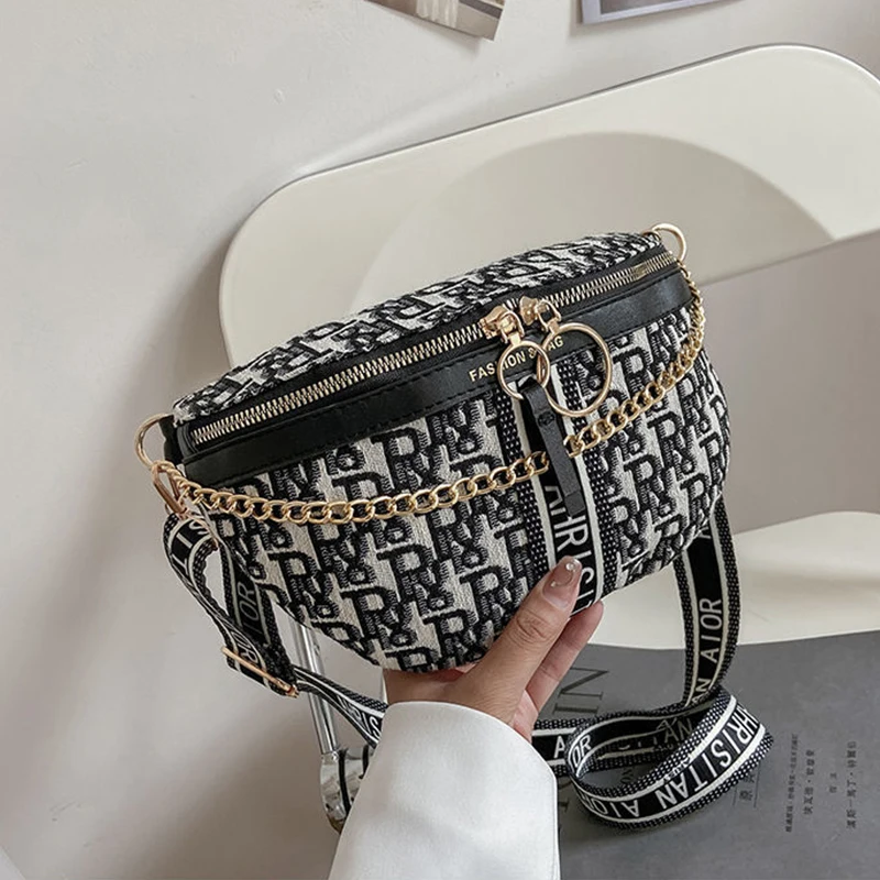 

New Fashion Brand Women's Waist Bag Packs Designer Female Phone Purses Ladies Chest Messenger Bags Canvas Tote Bags Wallets