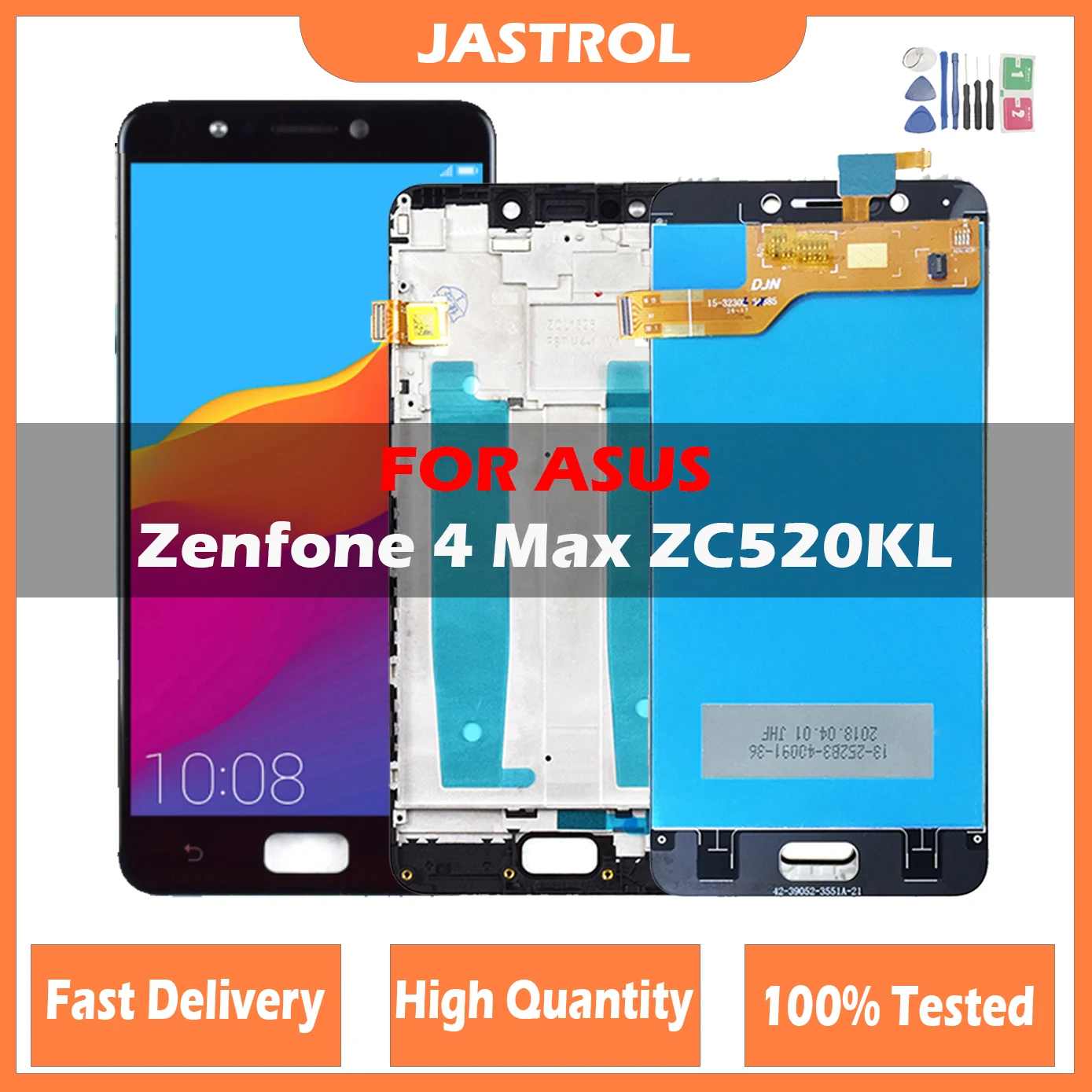 ЖК-дисплей 5,2 дюйма для Asus Zenfone 4 Max ZC520KL X00HD, ЖК-дисплей с сенсорным экраном и дигитайзером в сборе, Замена с рамкой