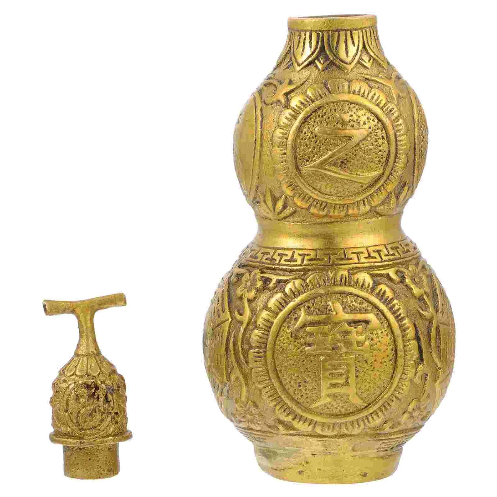 

Gourd Wu Lou Chinese Calabash Statue Shui Feng Lucky Wealth Copper Ornament Decoration Sculpture Figurine Brass Decor Hanging