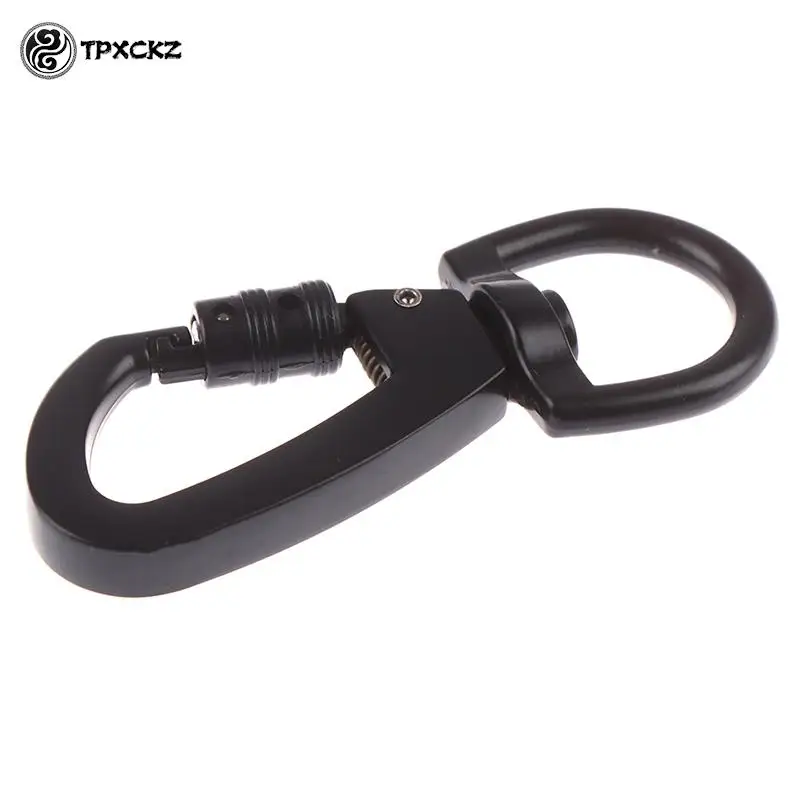 Multifunctional D-type Buckle Auto Locking Carabiner With Swivel Rotating Ring For Outdoor Keychain Pet Leash Hook U shape lock images - 6