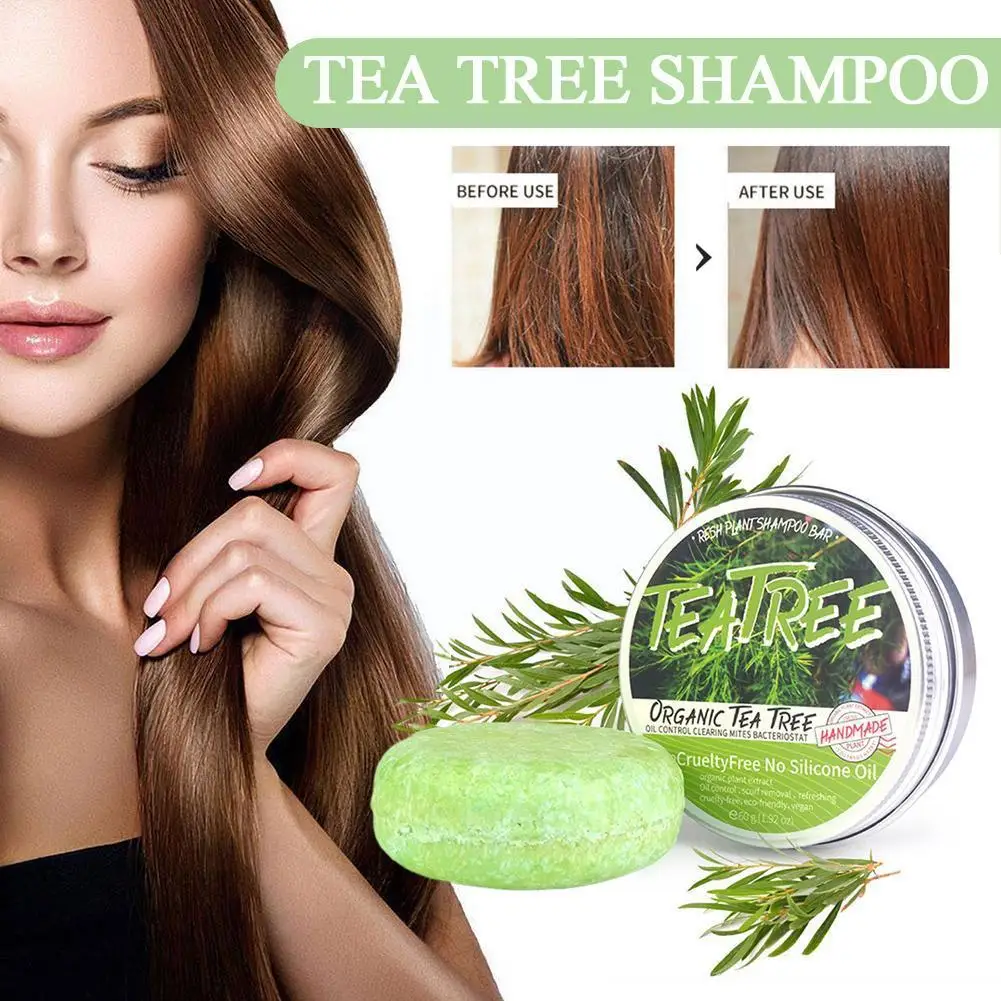 

Мыло для мытья волос с экстрактом чайного дерева, женское натуральное 100% мыло для волос, чистый шампунь с растением, твердое мыло X5U6