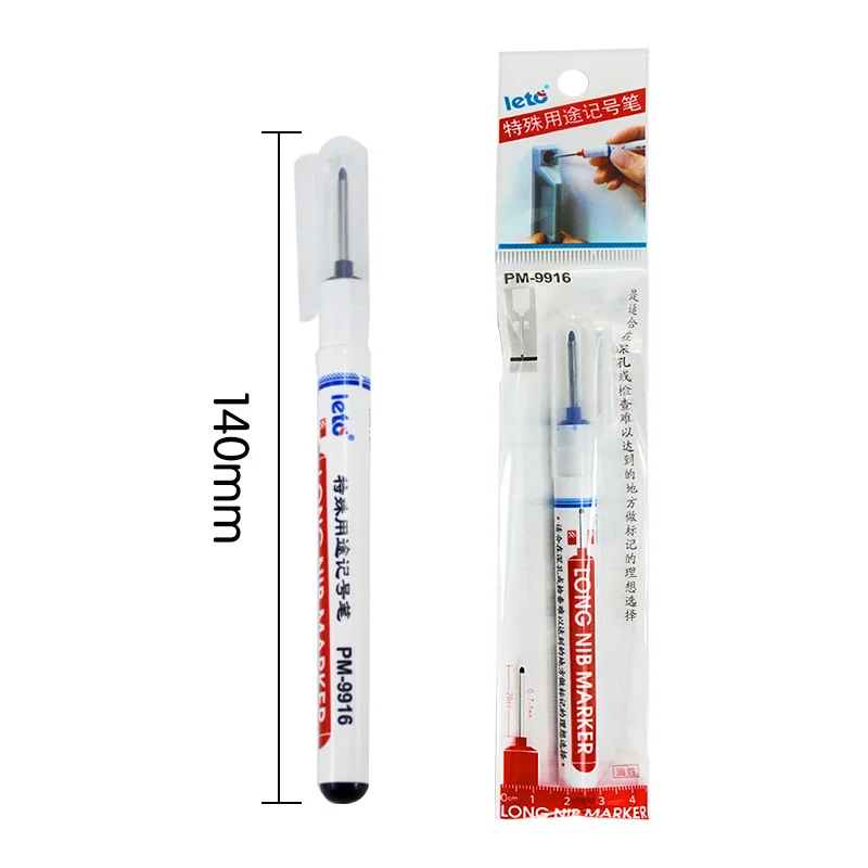 

3Pc 20mm Writing Carpenter Construction Deep Hole Home Decoration Water Resistant Quick Drying Marker Pen Multifunction Long Nib