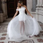 Свадебные платья LORIE на одно плечо без бретелек, без рукавов, со складками, юбка из тюля, платье невесты, Индивидуальный размер