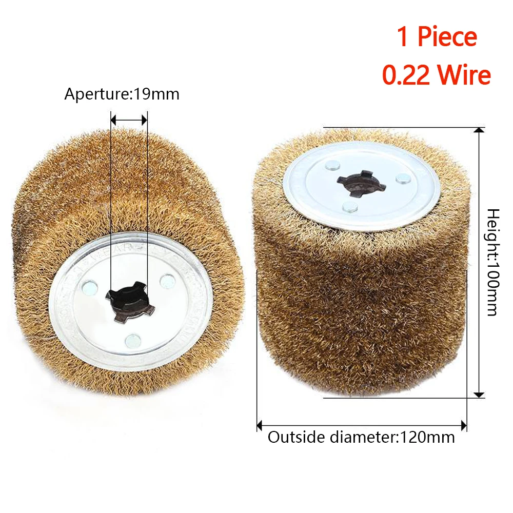

1 шт. 120x100x19 мм полировальное колесо из нержавеющей стали для удаления ржавчины, стальная проволока, ролик, электрическая машина для зачистки