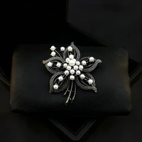 luxury flower pearl brooch for women suit high end vintage neckline corsage pin accessories ornament pins jewelry scarf buckle