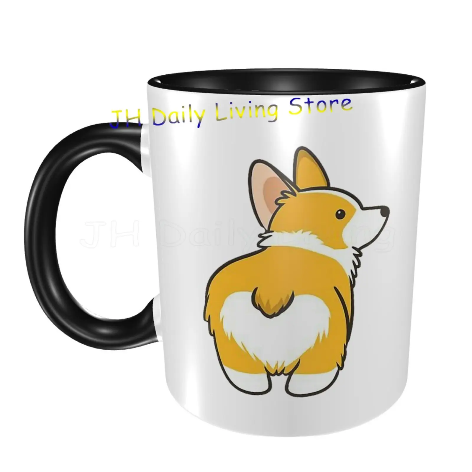 

Funny Corgi Butt Print Coffee Mugs Tea Cocoa Cup Custom White Cup Customize Black Red Pink Mug Unique Gift for Family Friend