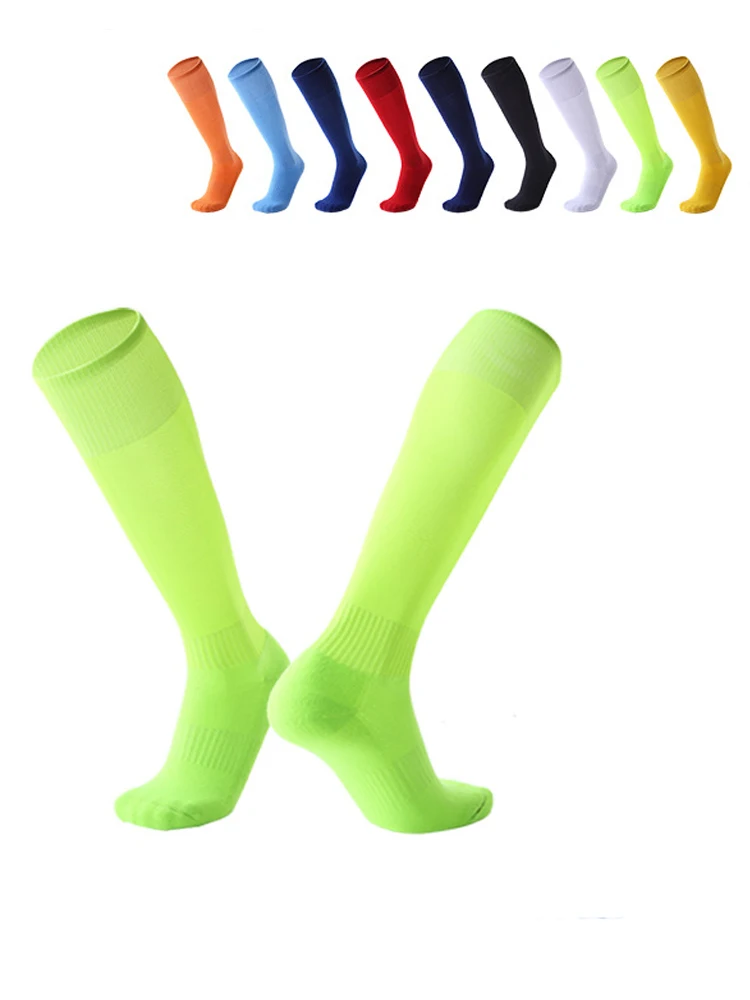 Solid Color Soccer Socks Towel Bottom Cushion Socks Outdoor Sports Socks men's Long Socks Outdoor Real Soccer Socks Media Futbol